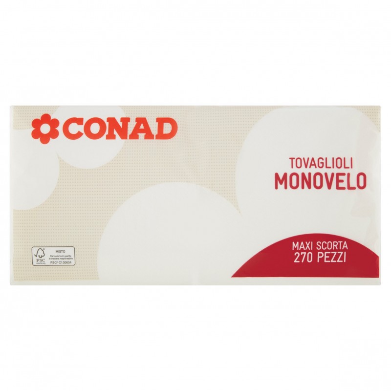 Tovaglioli Monoveli Bianchi - 270Pz Conad