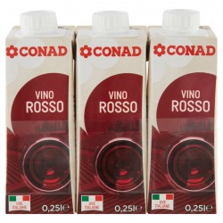 Vino Rosso Brik 250X3 Conad